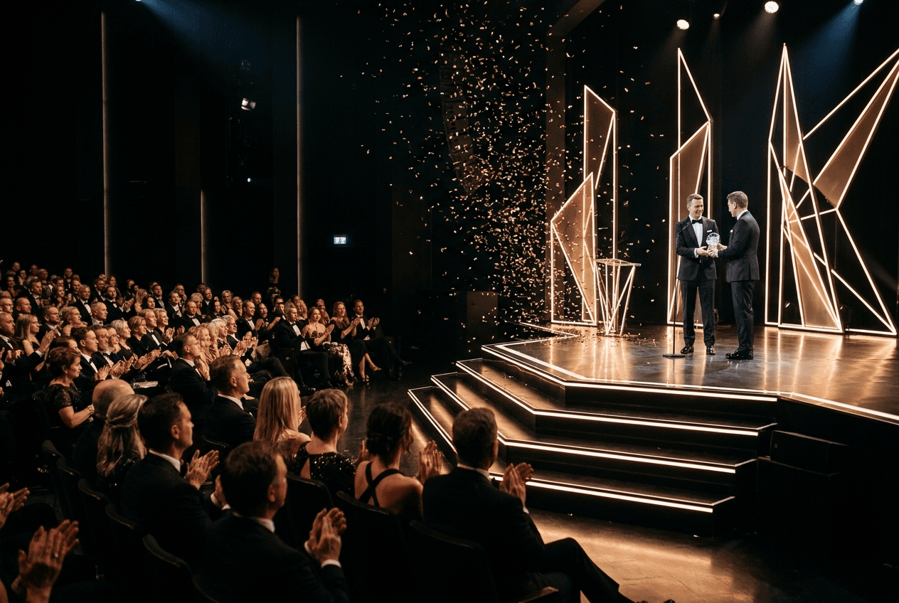 Corporate awards gala on stage